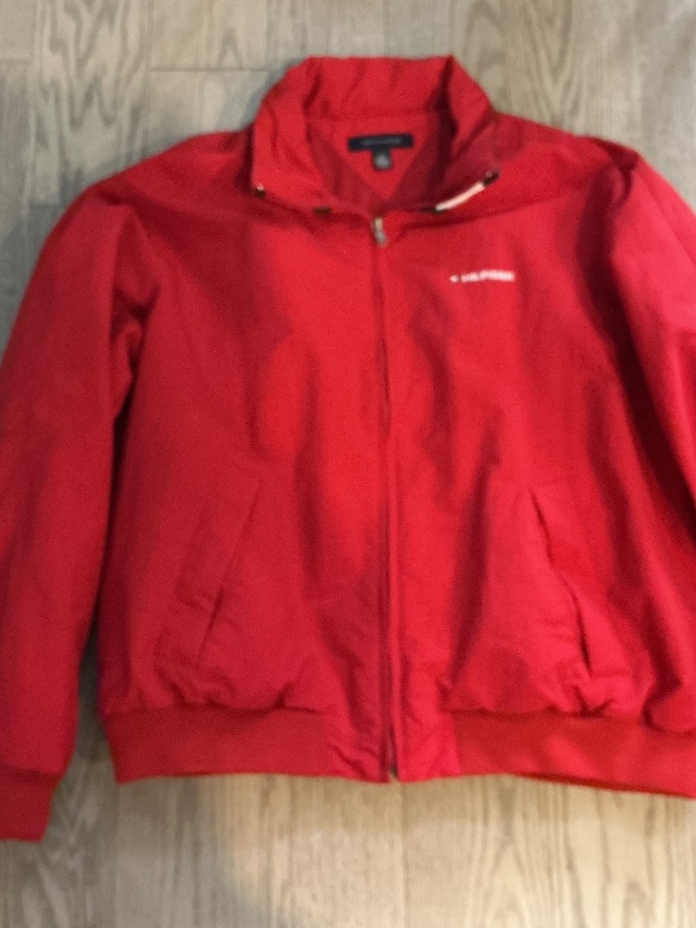 Tommy Hilfiger Men's Red Lightweight Windbreaker Jacket – Full Zip